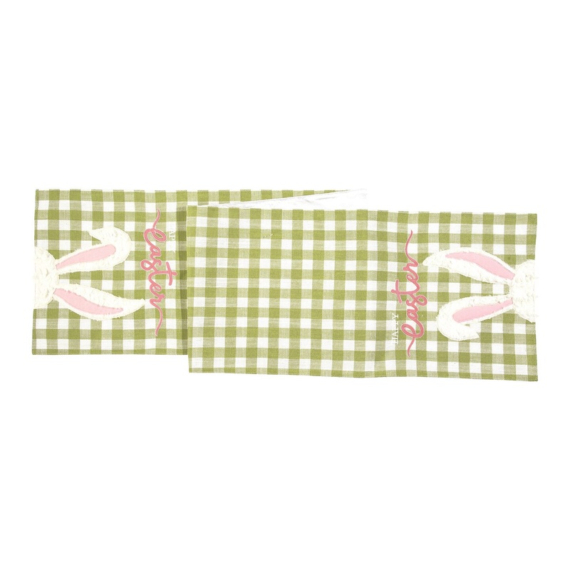 13″ x 72″ Easter Bunny Rabbit Ears Embroidered Spring Table Runner