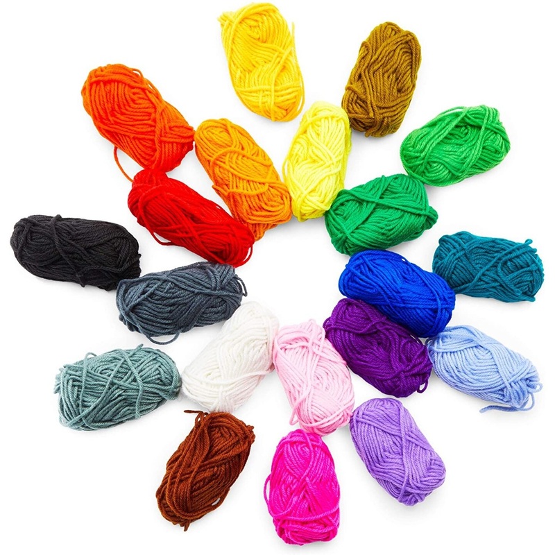 20 Pack Medium #4 Yarn for Crocheting, Acrylic Skein Kit, Knitting Crochet Supplies, 420 Yards