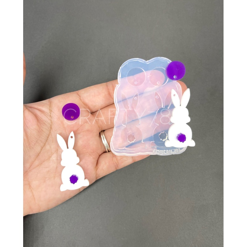 Bunny Dangle Earring Silicone Mold Layer (D5)