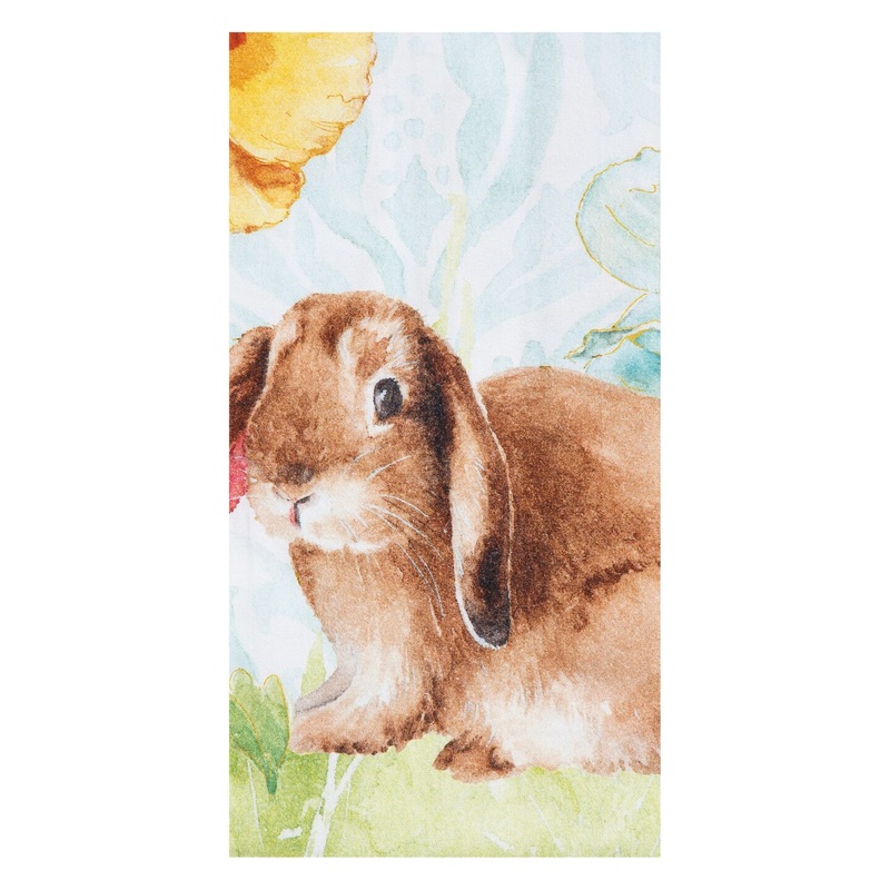Floppy Ear Easter Bunny Rabbit Spring Printed Flour Sack Kitchen Dishtowel