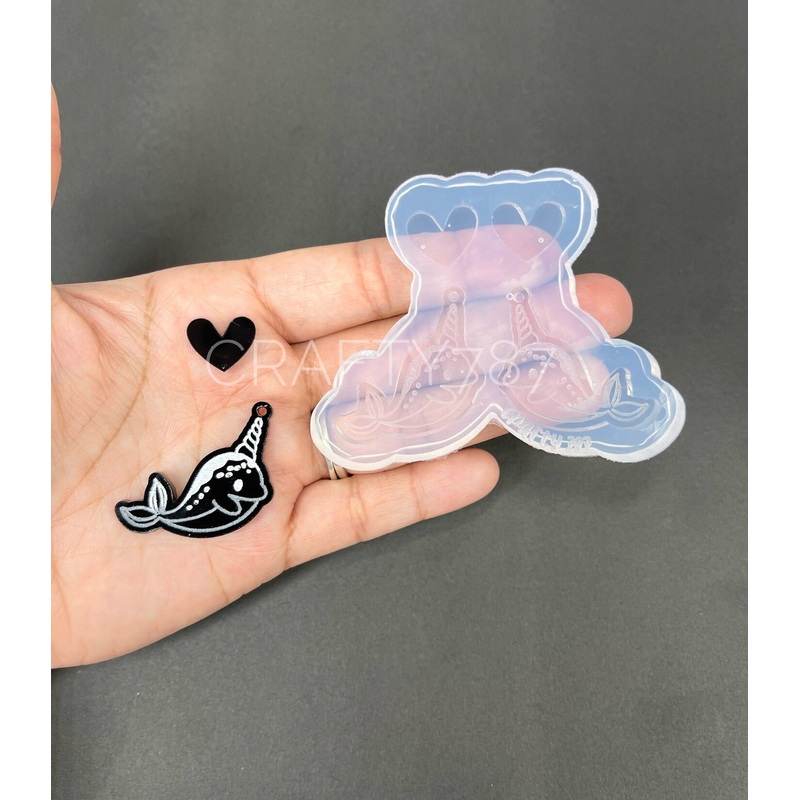 Narwhal Dangle Earring Silicone Mold (D4)