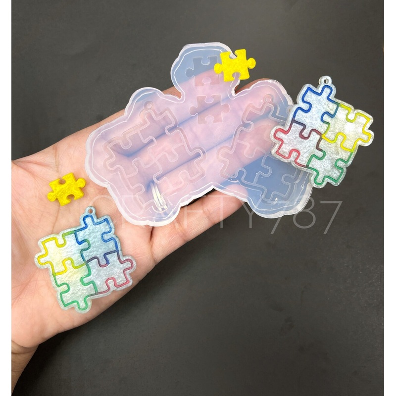 Puzzle Dangle Earring Silicone Mold (C13)