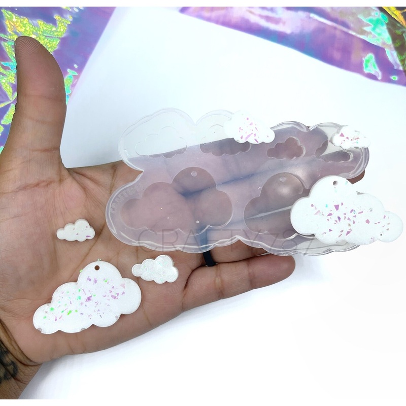 Cloud Dangle Earring and Studs Silicone Mold Style 2 (C7)