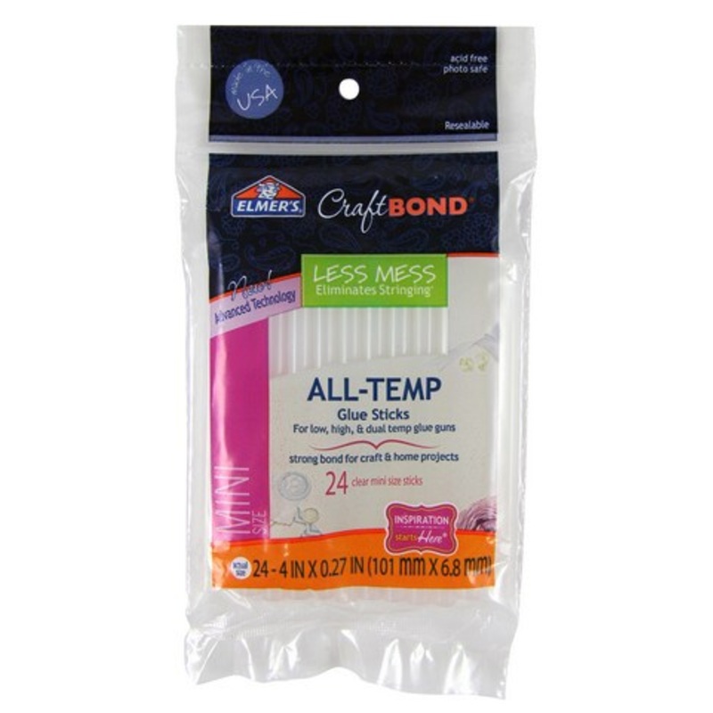 ELMERS CRAFT BOND ALL TEMP MINI HOT GLUE STICKS 4 INCH 24CT