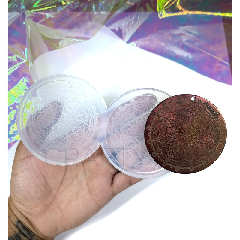 Mandala Circle XL Earring Silicone Mold 2.5in (C7)