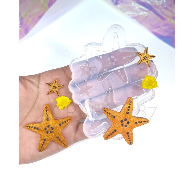 Starfish Dangle/Studs   Bonus Fish Studs Silicone Mold (C9)