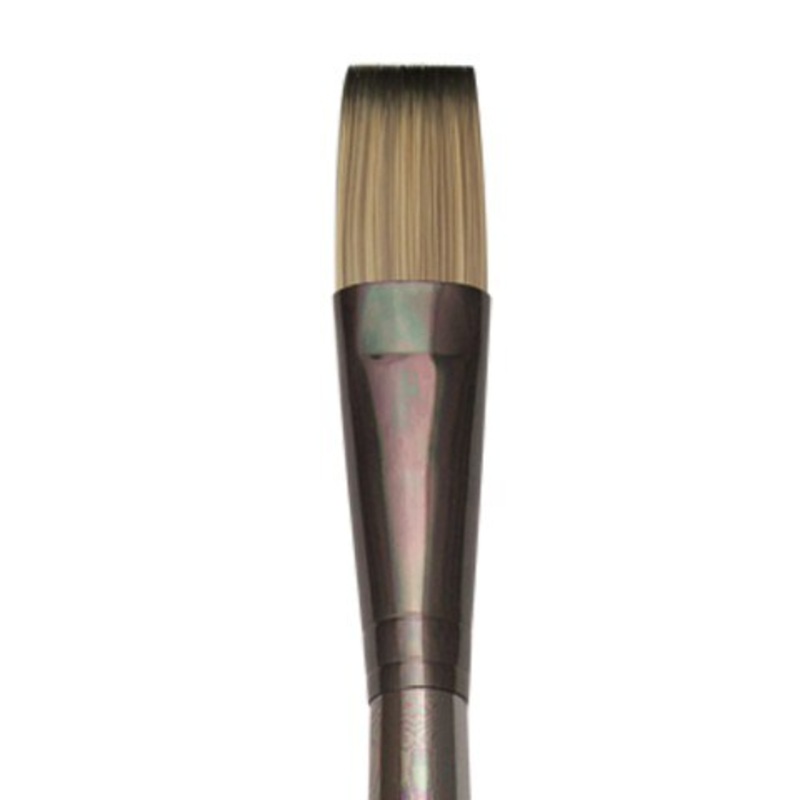 ZEN ACRYLIC SYNTHETIC BRISTLE LONG HANDLE BRUSH FLAT 12