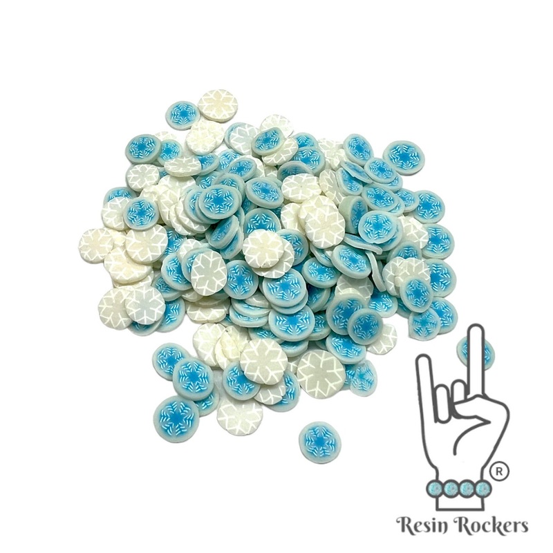 Blue and White Snowflake Polymer Clay Pieces for Epoxy and UV Resin Art