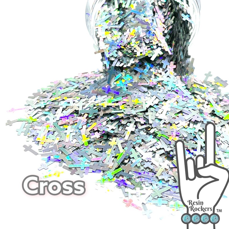 Cross Holographic Glitter Shape