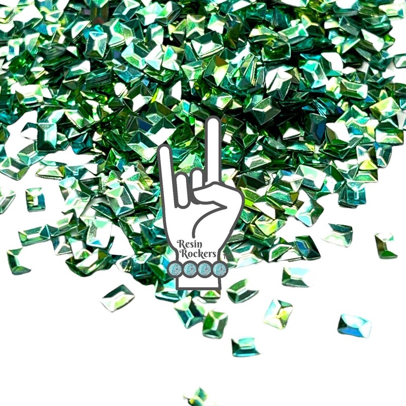 Emerald City 3D Chunky Color Shifting Rectangle Glitter Shapes for UV and Epoxy Resin Art