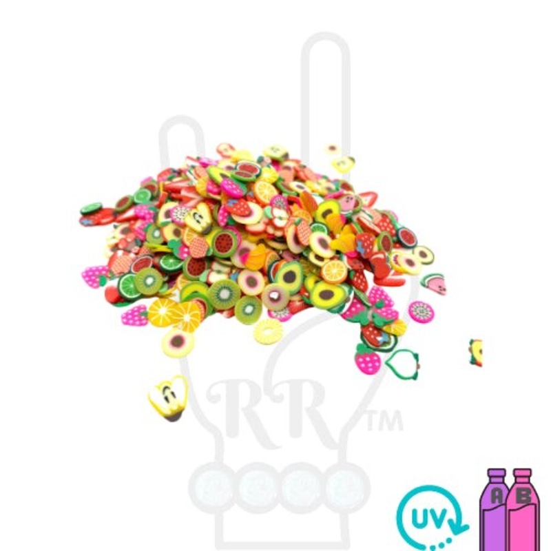 Fruit Salad Polymer Clay Pieces for Epoxy and UV Resin Art