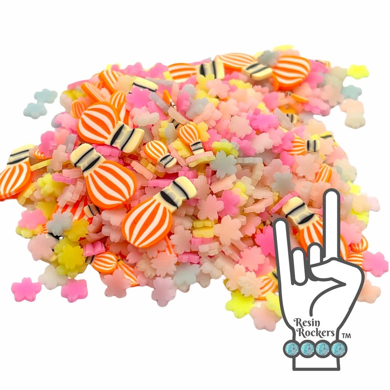 Hot Air Balloon Fluorescent Mix Polymer Clay Pieces for Epoxy and UV Resin Art