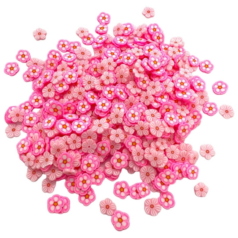 Pink Tropical Flowers Polymer Clay Pieces for Epoxy and UV Resin Art