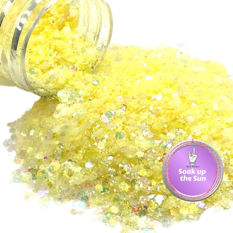 Soak up the Sun Yellow Iridescent Pixie for Poxy Chunky Glitter Mix