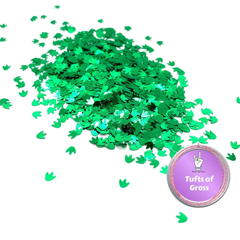 Tufts of Grass Holographic Glitter Shapes for Epoxy and UV Resin Art
