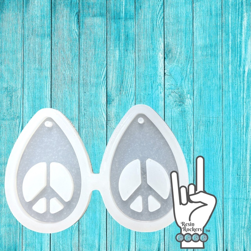 UV Safe Peace Sign Dangle Earring Mold for Epoxy Resin Art