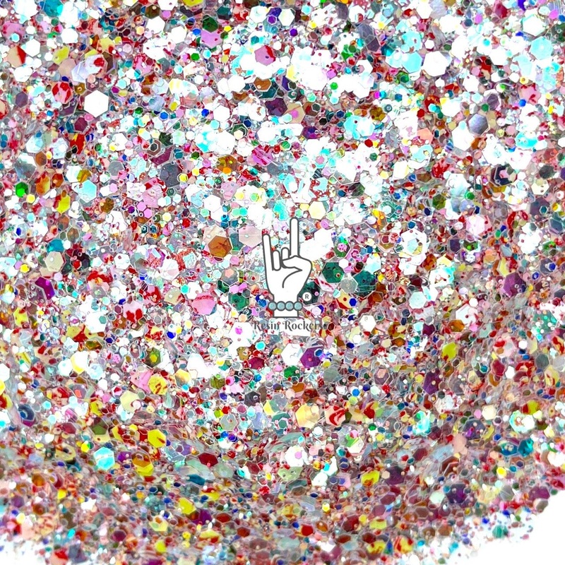 Bad Romance Mirror Shine Tie Dye Pearlescent Pixie for Poxy Chunky Glitter Mix