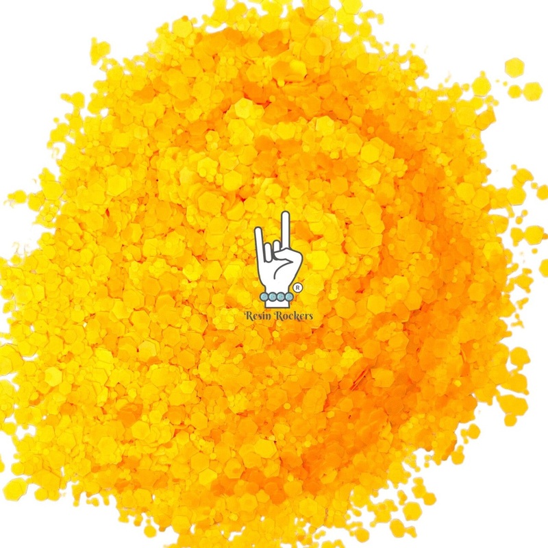 Electricity Orange Fluorescent Pixie for Poxy Matte Chunky Glitter Mix