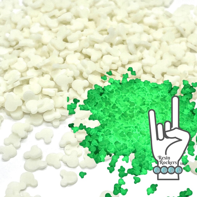 Glow in the Dark Mouse Ear Polymer Clay Pieces Shapes for Epoxy and UV Resin Art