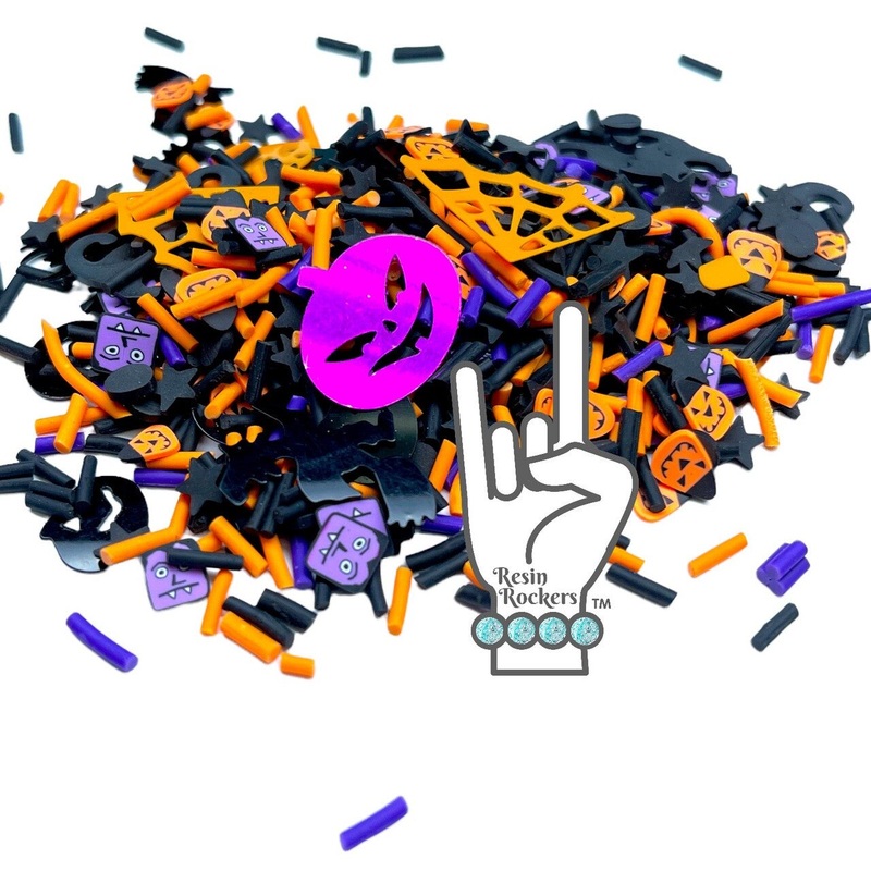 Halloween Town Polymer Clay & Glitter Shape Mix for Epoxy and UV Resin Art