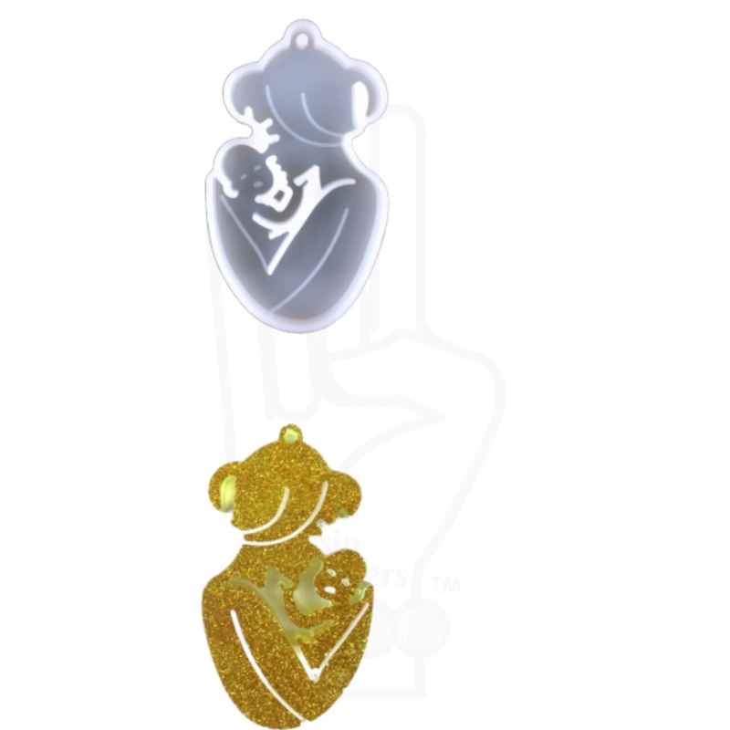 Mother Baby Keychain Etched Mold for Epoxy Resin Art