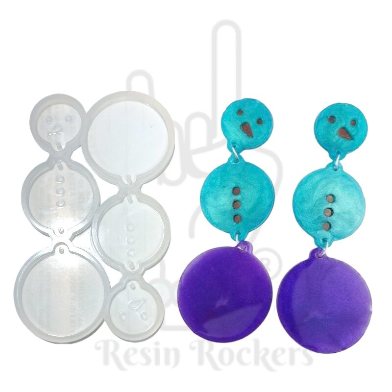 UV Safe Dangling Snowmen Magnet Mold