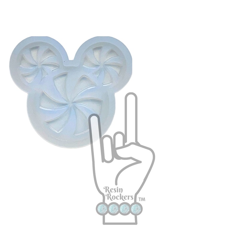 UV Safe Mouse Head with Peppermints Badge Reel Phone Grip Silicone Mold