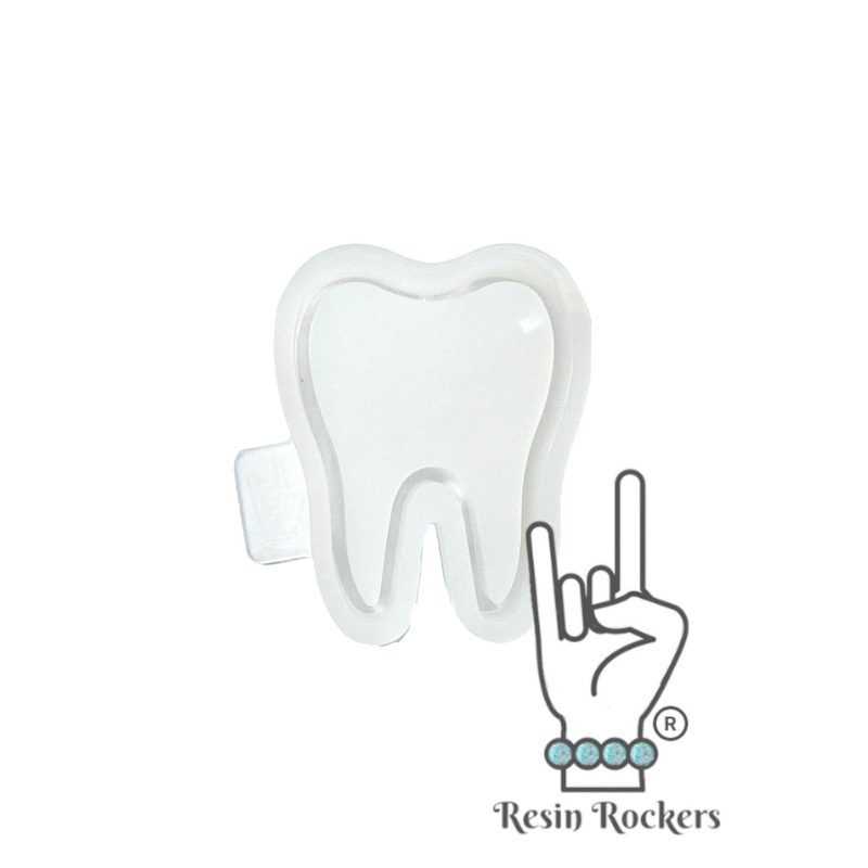 UV Safe Tooth Shaker Badge Reel or Phone Grip Shaker Silicone Mold for Epoxy and UV Resin Art