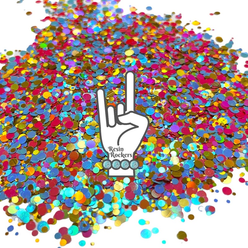 Walk Like an Egyptian Premium Holographic Pixie for Poxy Dot Chunky Glitter Mix